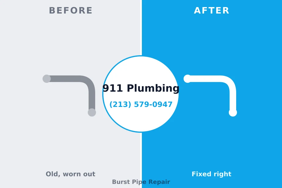 Before and after: plumbing repair Huntington, TX